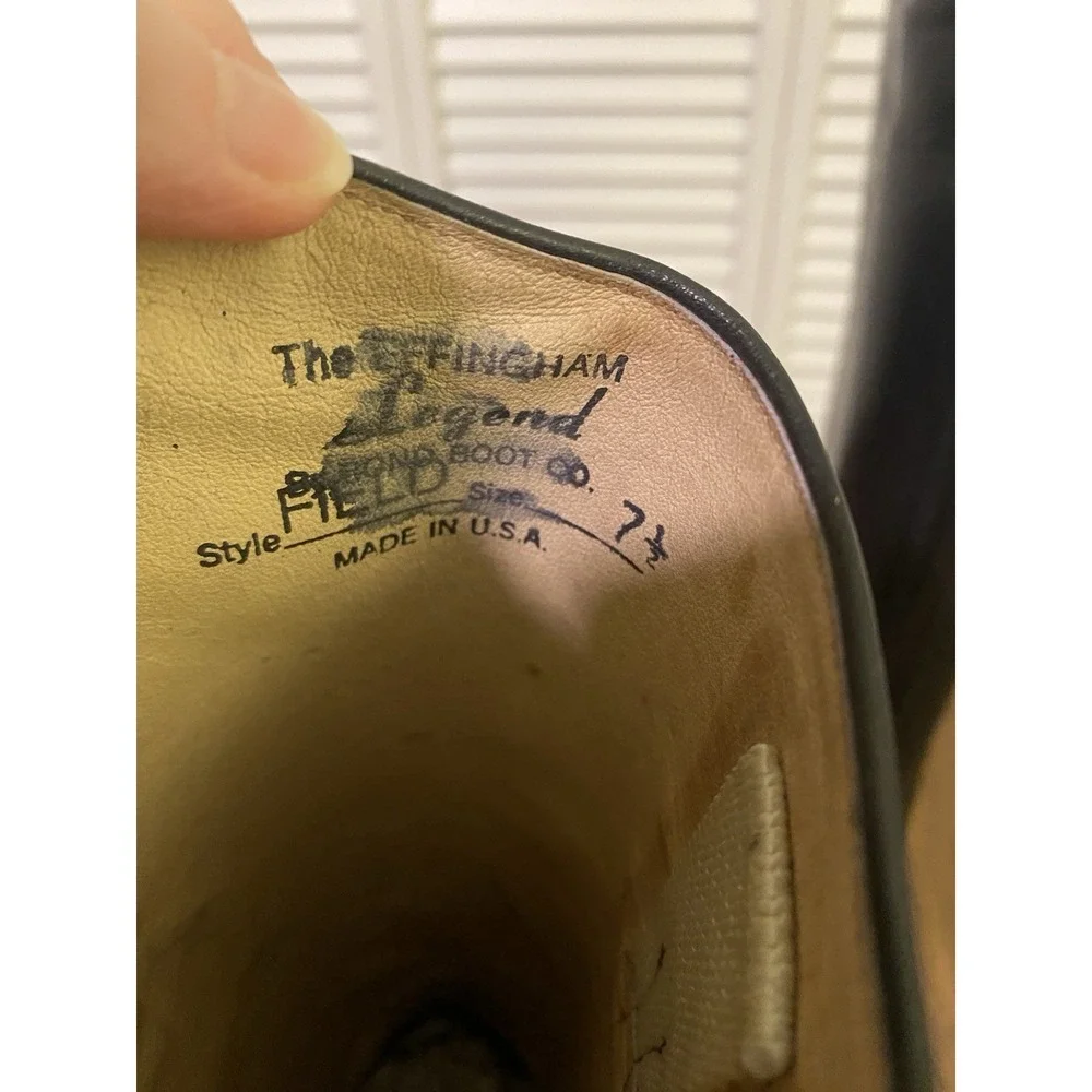 Vintage Y2K English Tall Riding Boots Black Leather Slim‎ Calf 7.5 Equestrian